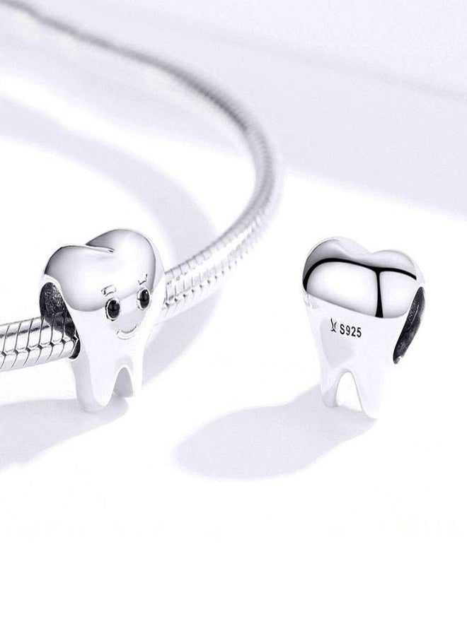 LAMOONY Smile Tooth 925 Sterling Silver Health Charm for Pandora Bracelet - Anniversary, Love, Birthday (A) - Image 3